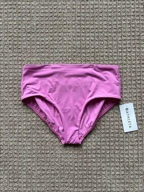 Athleta Classic High-Rise Swim Bottoms in peonies color
